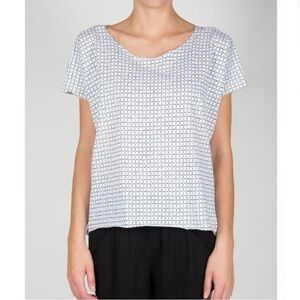 ILANA KOHN Jersey Tee in White Grid
